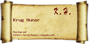 Krug Hunor névjegykártya